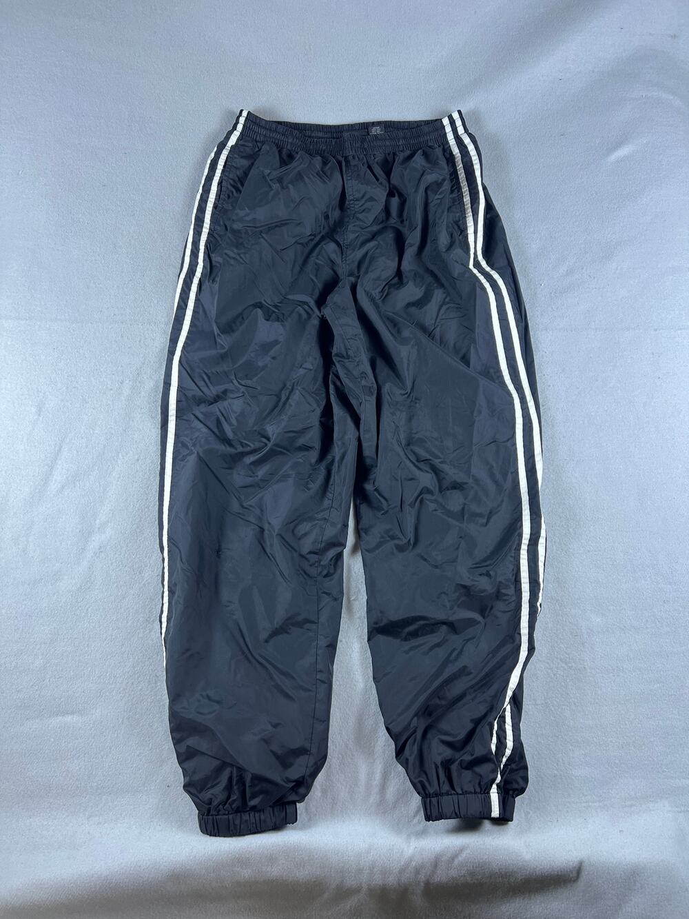 Vintage Croft & Barrow Track Pants Mens M Black White Stripes Softshell Y2K